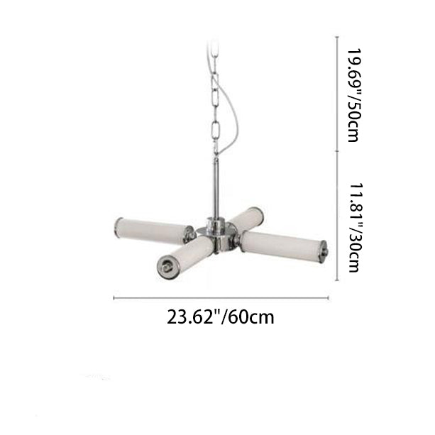 Contemporary Creative Tree Branch Shape Cylinder Iron Acrylic LED Chandelier For Bedroom
