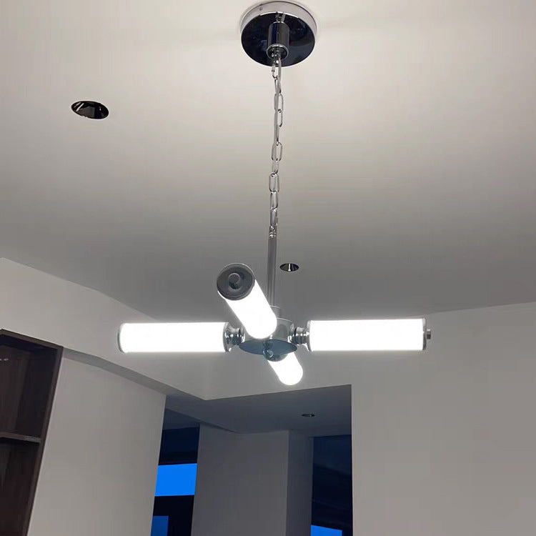 Zeitgenössischer kreativer Baumzweigform-Zylinder Eisen Acryl LED Kronleuchter für Schlafzimmer 