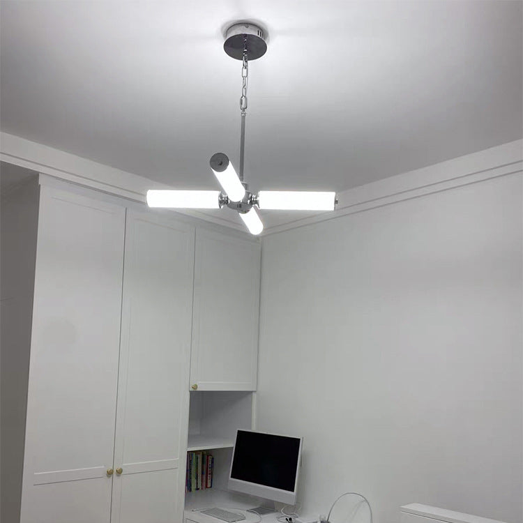 Contemporary Creative Tree Branch Shape Cylinder Iron Acrylic LED Chandelier For Bedroom