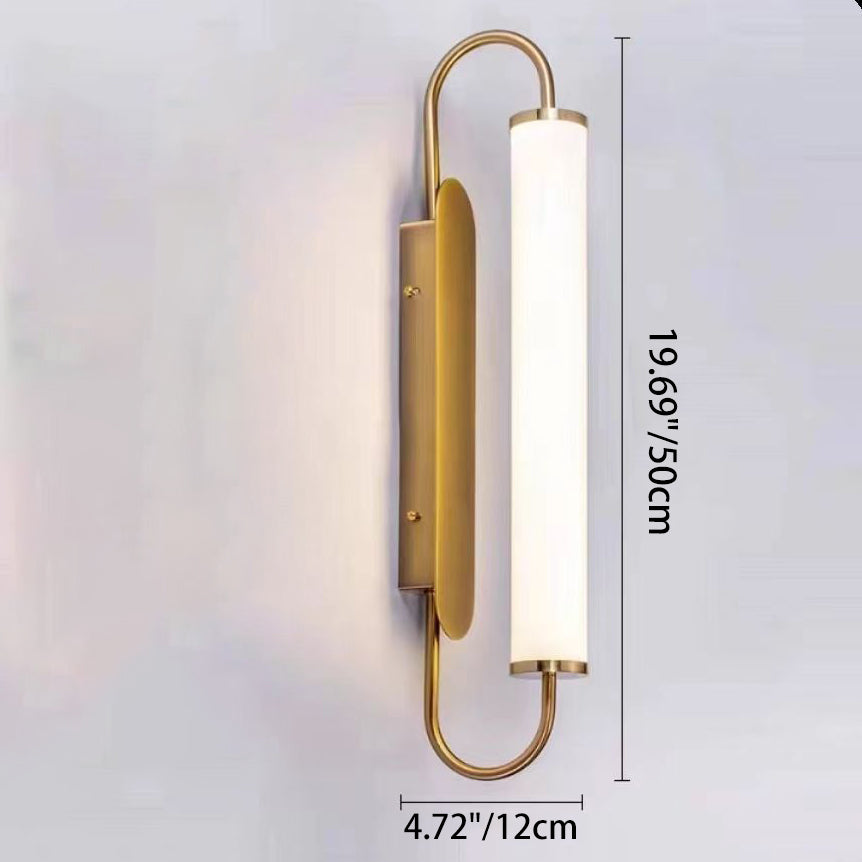 Modern Minimalist Linear Cylinder Iron Acrylic LED Wall Sconce Lamp For Bedroom