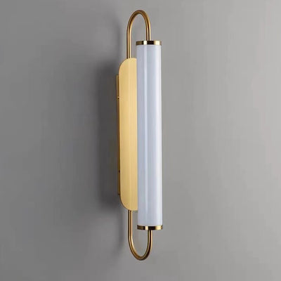 Moderne minimalistische lineare Zylinder-Eisen-Acryl-LED-Wandleuchte für das Schlafzimmer 