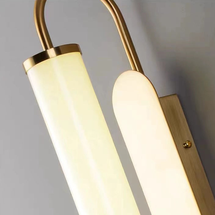 Moderne minimalistische lineare Zylinder-Eisen-Acryl-LED-Wandleuchte für das Schlafzimmer 