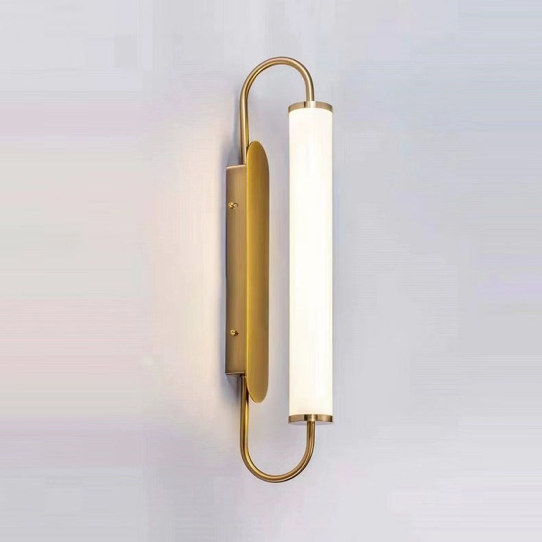 Modern Minimalist Linear Cylinder Iron Acrylic LED Wall Sconce Lamp For Bedroom