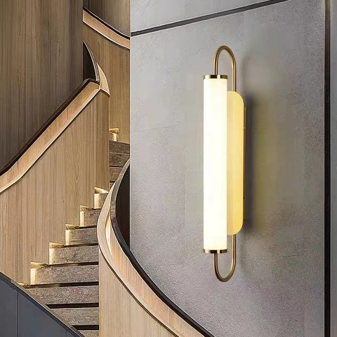 Modern Minimalist Linear Cylinder Iron Acrylic LED Wall Sconce Lamp For Bedroom