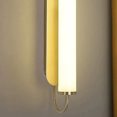 Moderne minimalistische lineare Zylinder-Eisen-Acryl-LED-Wandleuchte für das Schlafzimmer 