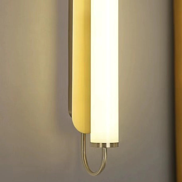 Moderne minimalistische lineare Zylinder-Eisen-Acryl-LED-Wandleuchte für das Schlafzimmer 