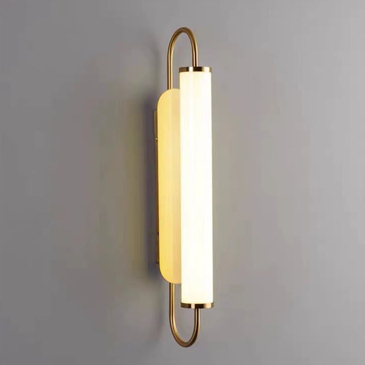 Moderne minimalistische lineare Zylinder-Eisen-Acryl-LED-Wandleuchte für das Schlafzimmer 