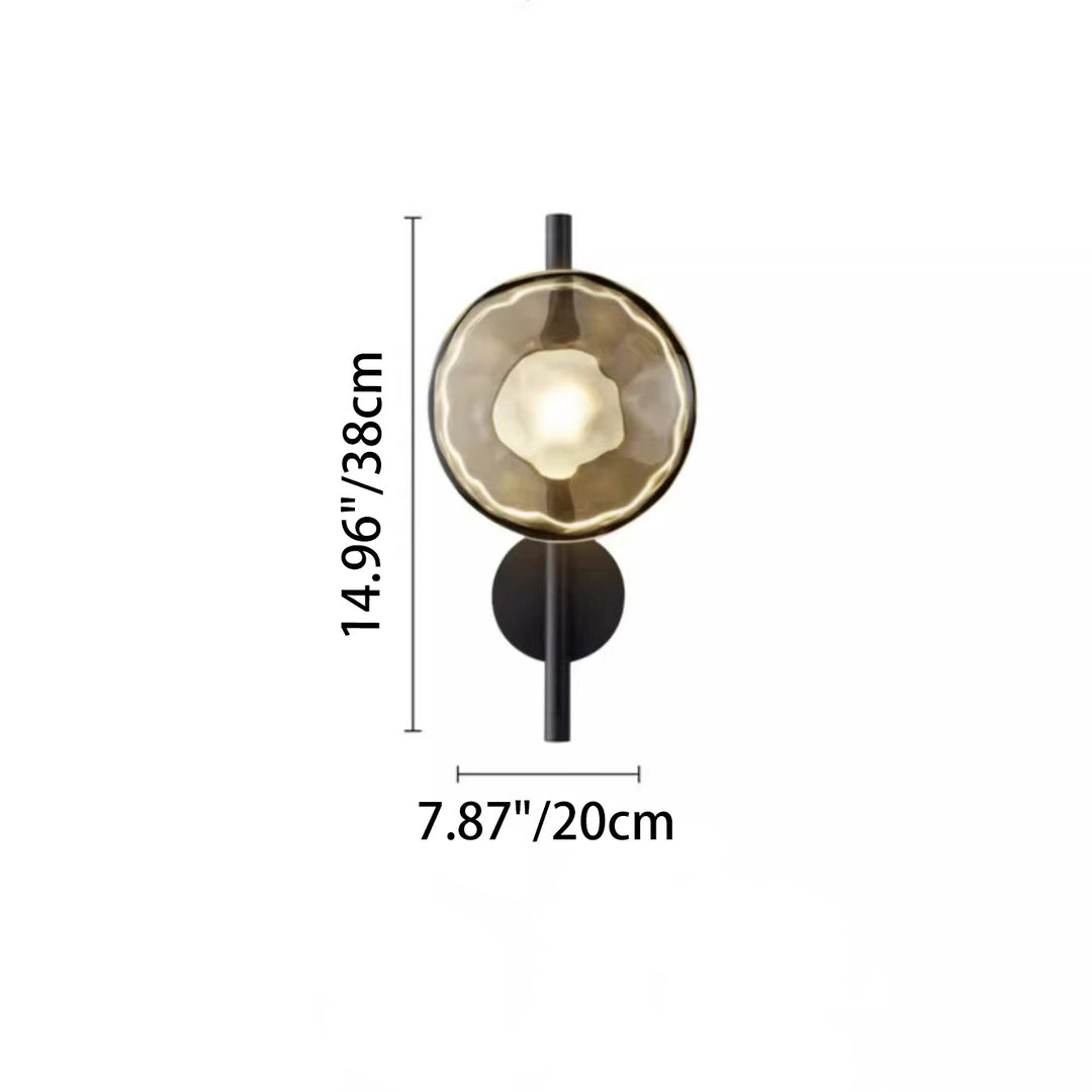 Contemporary Nordic Round Iron Glass LED Wall Sconce Lamp For Bedroom