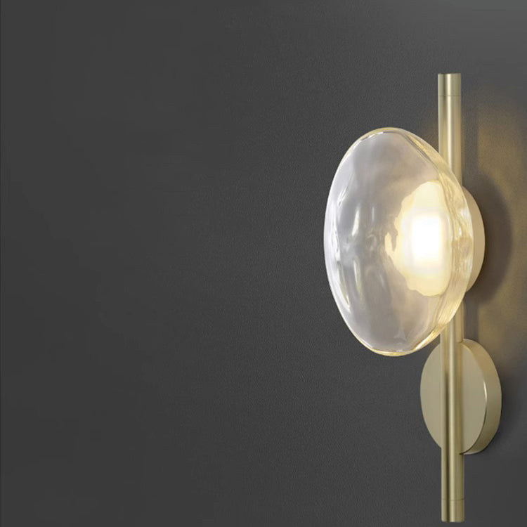 Contemporary Nordic Round Iron Glass LED Wall Sconce Lamp For Bedroom