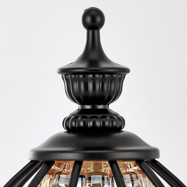 Lampe de table en cire fondue à 1 lumière en verre de fer de cylindre conique rond minimaliste moderne pour chambre 