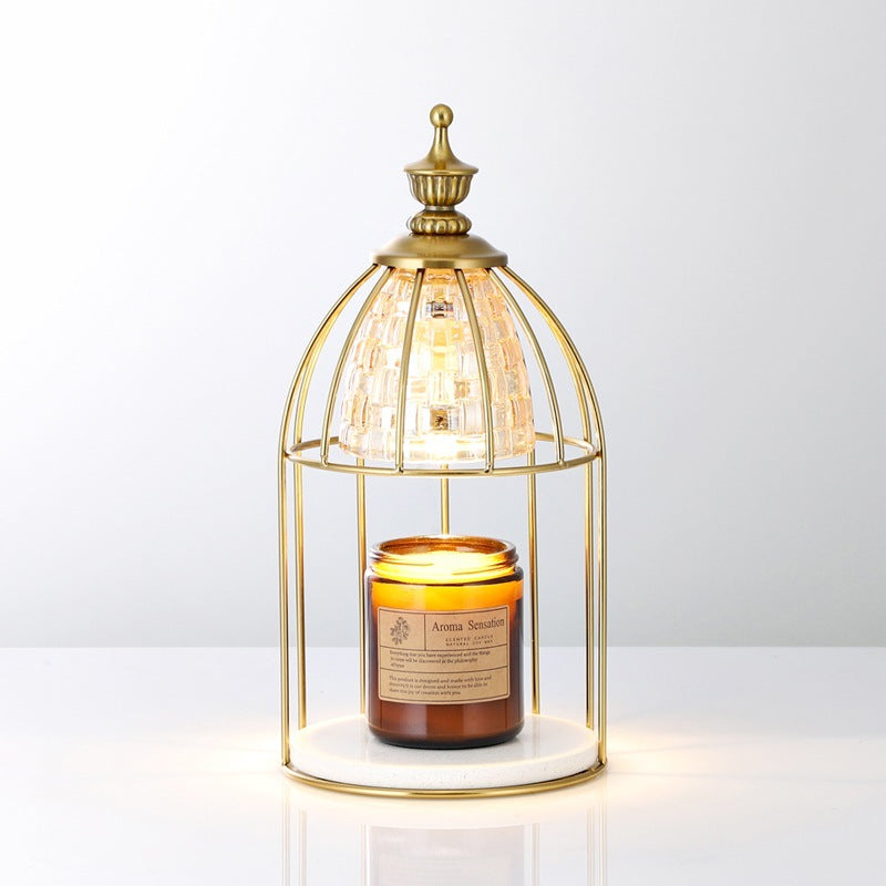 Lampe de table en cire fondue à 1 lumière en verre de fer de cylindre conique rond minimaliste moderne pour chambre 