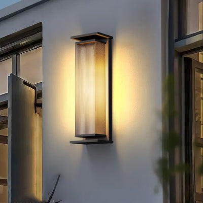 Lampe murale LED en acier inoxydable PC rectangulaire étanche minimaliste moderne pour l'extérieur 