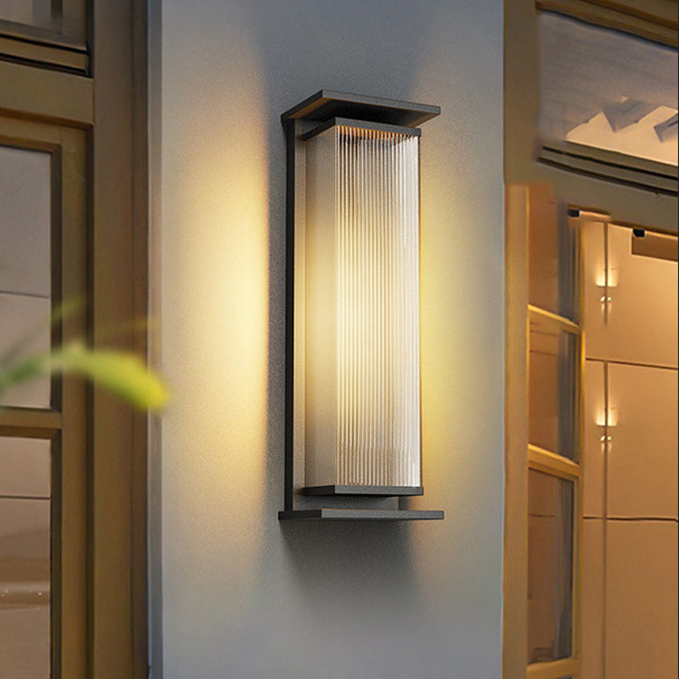 Lampe murale LED en acier inoxydable PC rectangulaire étanche minimaliste moderne pour l&