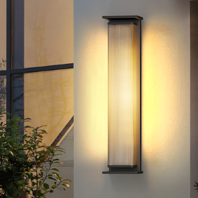 Lampe murale LED en acier inoxydable PC rectangulaire étanche minimaliste moderne pour l&