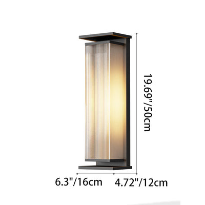 Lampe murale LED en acier inoxydable PC rectangulaire étanche minimaliste moderne pour l'extérieur 