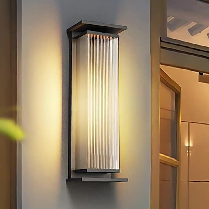 Lampe murale LED en acier inoxydable PC rectangulaire étanche minimaliste moderne pour l&