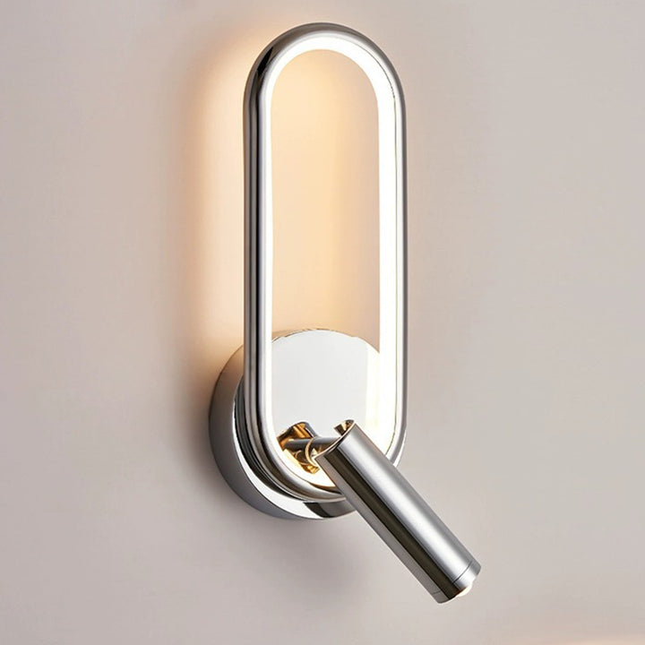 Modern Minimalist Oval Round Iron Aluminum Glass Spotlight LED Wall Sconce Lamp For Bedroom