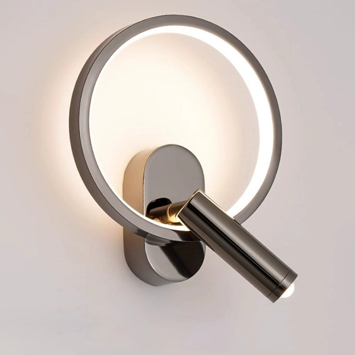 Modern Minimalist Oval Round Iron Aluminum Glass Spotlight LED Wall Sconce Lamp For Bedroom