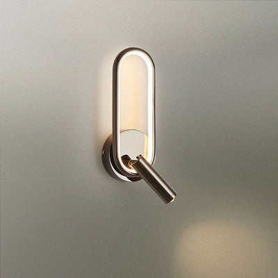 Moderne minimalistische ovale runde Eisen-Aluminium-Glas-Spotlight-LED-Wandleuchte für das Schlafzimmer 
