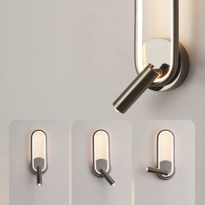 Moderne minimalistische ovale runde Eisen-Aluminium-Glas-Spotlight-LED-Wandleuchte für das Schlafzimmer 