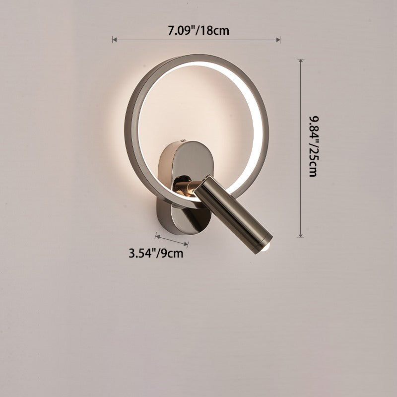 Moderne minimalistische ovale runde Eisen-Aluminium-Glas-Spotlight-LED-Wandleuchte für das Schlafzimmer 