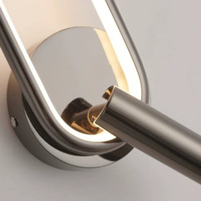 Moderne minimalistische ovale runde Eisen-Aluminium-Glas-Spotlight-LED-Wandleuchte für das Schlafzimmer 