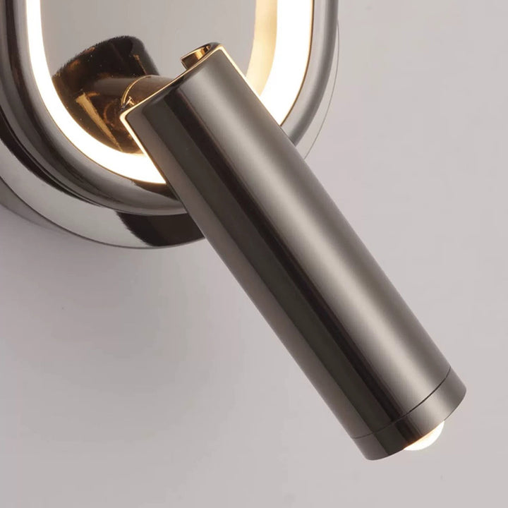 Modern Minimalist Oval Round Iron Aluminum Glass Spotlight LED Wall Sconce Lamp For Bedroom
