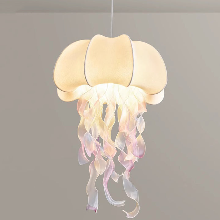 Art créatif contemporain Méduse Matériel Tissu 1/3 Suspension lumineuse pour chambre 