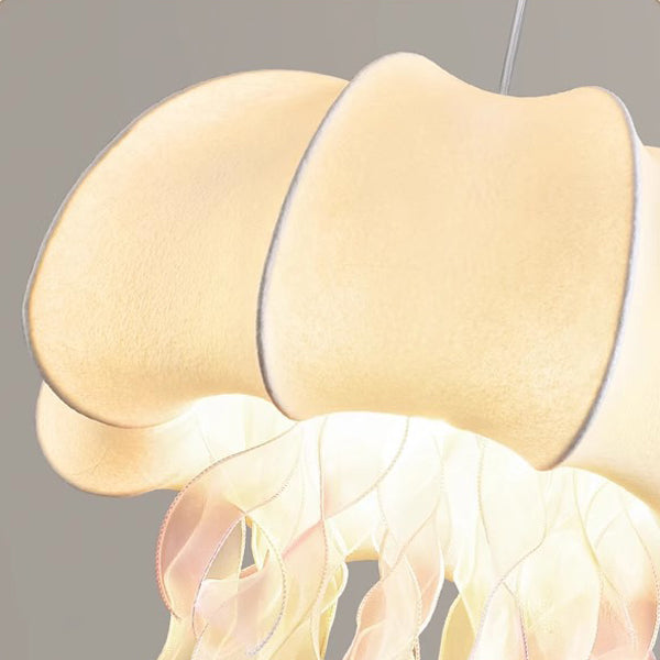 Art créatif contemporain Méduse Matériel Tissu 1/3 Suspension lumineuse pour chambre 