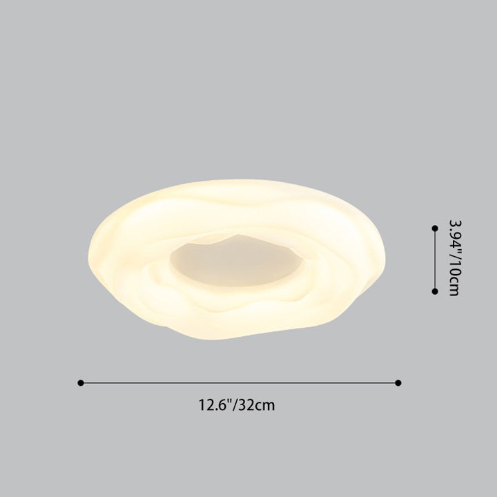 Contemporary Creative Cream Cookie Donut Round PE Iron LED Flush Mount Ceiling Light For Bedroom