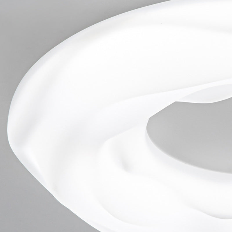 Lustre LED Encastré Rond en Fer PE pour Chambre à Coucher, Style Contemporain, Créatif, Crème, Cookie, Donut 