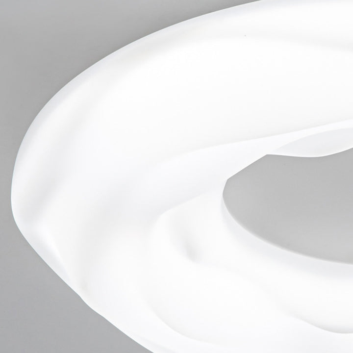 Lustre LED Encastré Rond en Fer PE pour Chambre à Coucher, Style Contemporain, Créatif, Crème, Cookie, Donut 