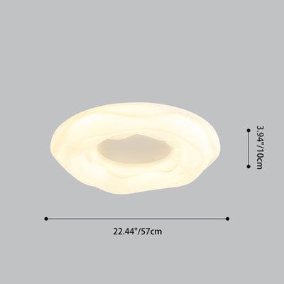 Lustre LED Encastré Rond en Fer PE pour Chambre à Coucher, Style Contemporain, Créatif, Crème, Cookie, Donut 