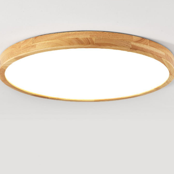 ضوء سقف مسطح LED من الأكريليك والخشب المطاطي بتصميم قبة دائرية حديثة وبسيطة لغرفة النوم 