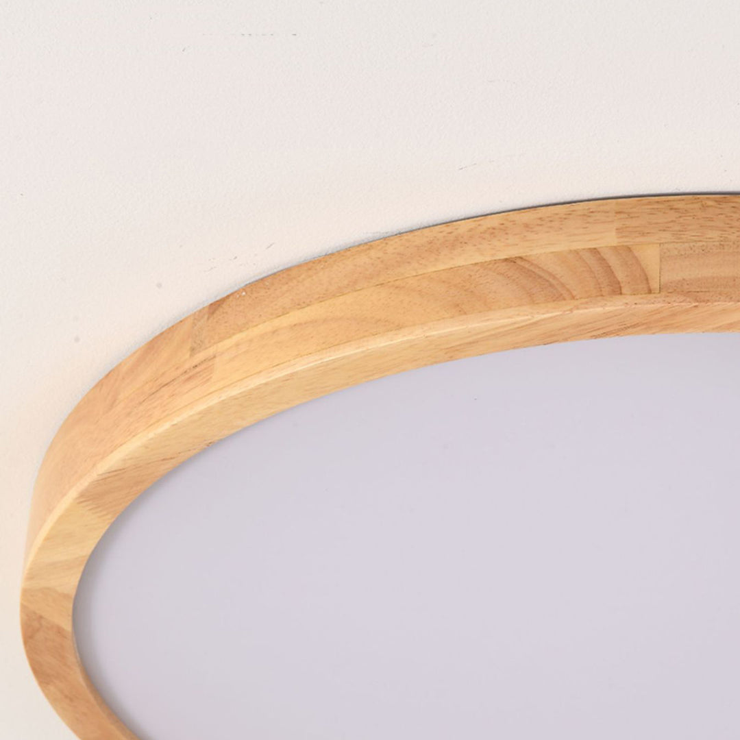 ضوء سقف مسطح LED من الأكريليك والخشب المطاطي بتصميم قبة دائرية حديثة وبسيطة لغرفة النوم 
