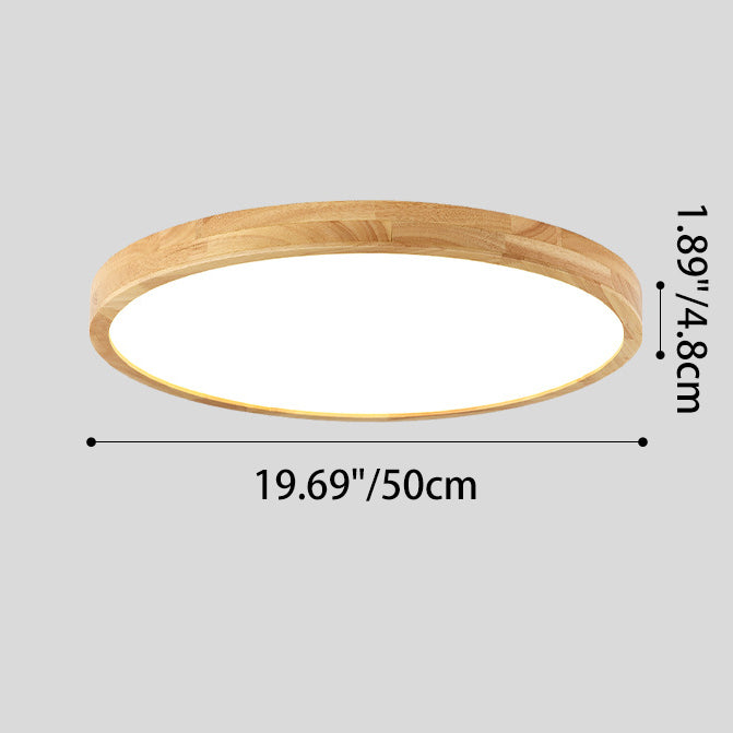 ضوء سقف مسطح LED من الأكريليك والخشب المطاطي بتصميم قبة دائرية حديثة وبسيطة لغرفة النوم 