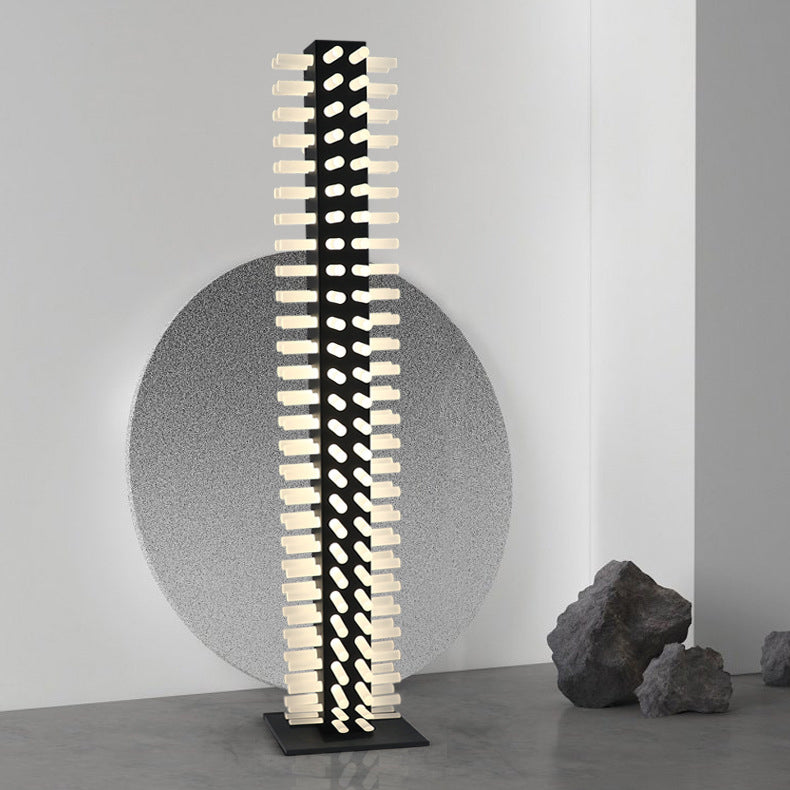 Contemporary Scandinavian Square Iron Acrylic LED Standing Floor Lamp For Living Room