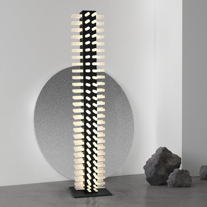 Contemporary Scandinavian Square Iron Acrylic LED Standing Floor Lamp For Living Room