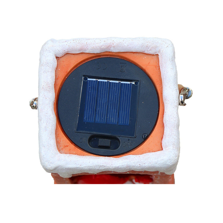Contemporary Creative Hangable Solar Waterproof Chimney Santa Claus Rectangle Resin LED Outdoor Light For Patio