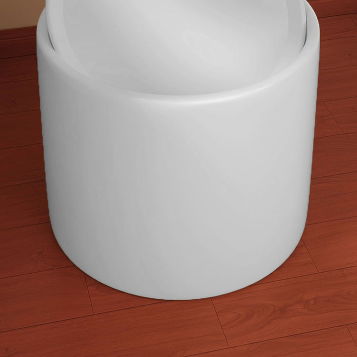 Modern Minimalist Cream Round Cylinder Iron Side Table 1-Storage For Living Room