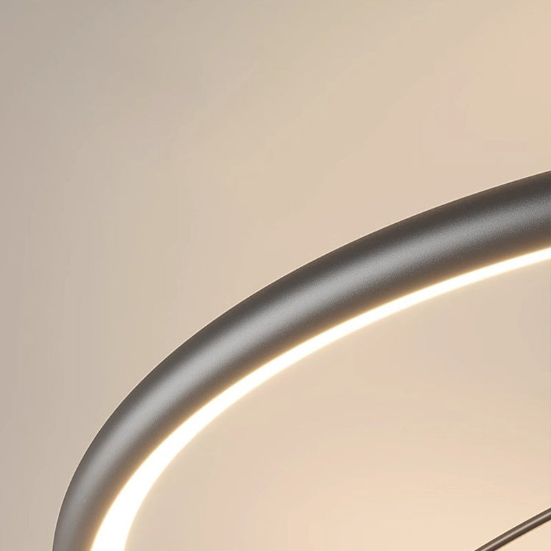 Modern Minimalist Round Orb Iron Aluminum Silicone LED Flush Mount Ceiling Fan Light For Bedroom