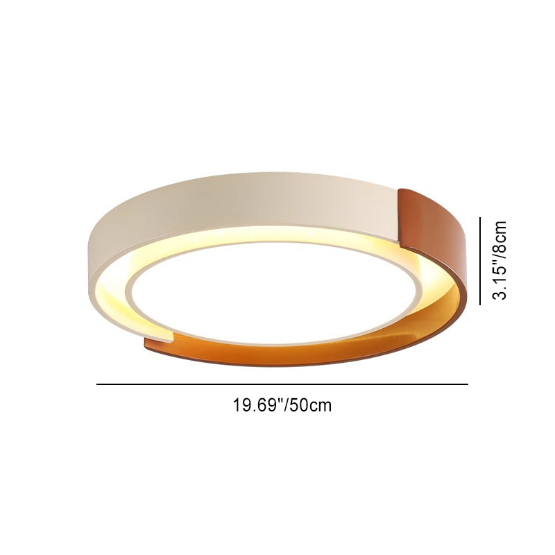 Lustre de plafond à montage encastré à LED en dôme rond nordique contemporain pour chambre 