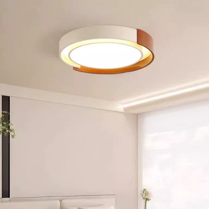Lustre de plafond à montage encastré à LED en dôme rond nordique contemporain pour chambre 
