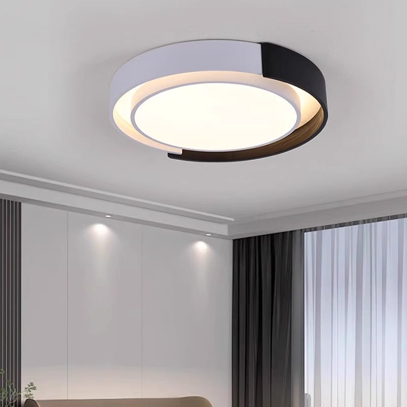 Lustre de plafond à montage encastré à LED en dôme rond nordique contemporain pour chambre 