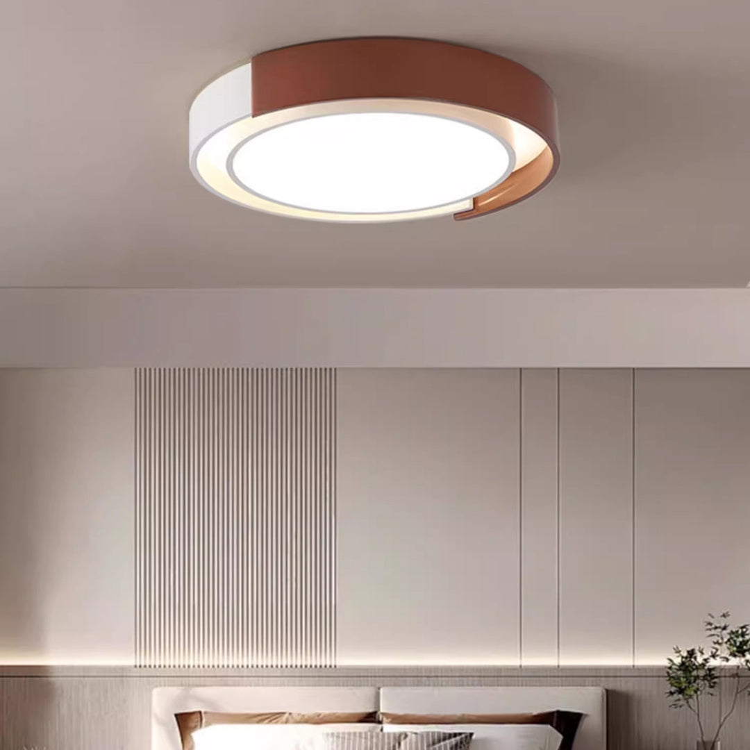 Lustre de plafond à montage encastré à LED en dôme rond nordique contemporain pour chambre 