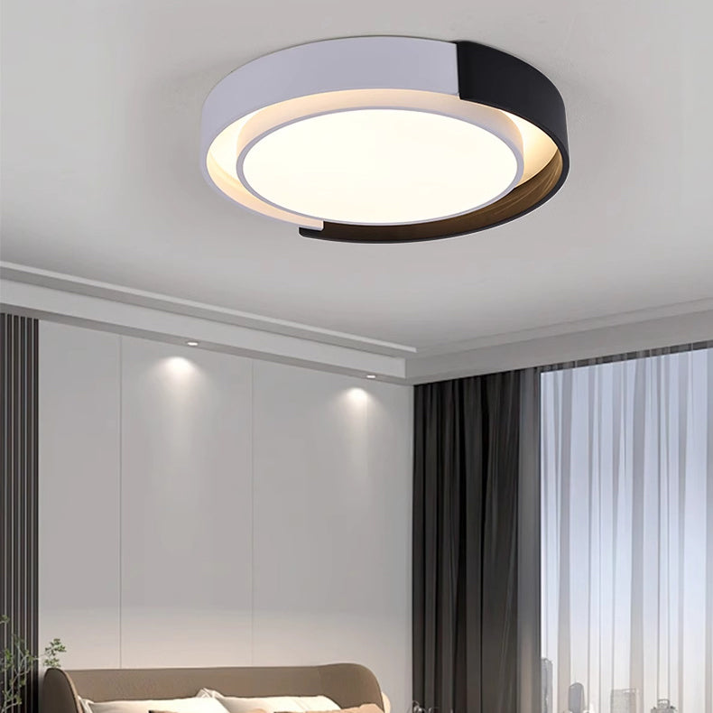 Lustre de plafond à montage encastré à LED en dôme rond nordique contemporain pour chambre 