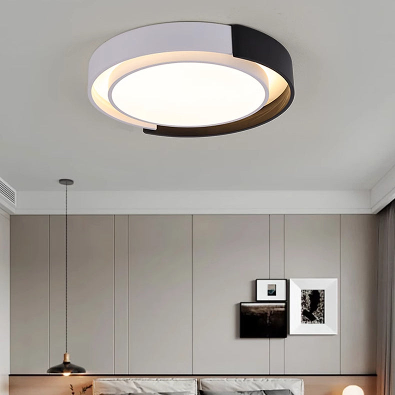 Lustre de plafond à montage encastré à LED en dôme rond nordique contemporain pour chambre 