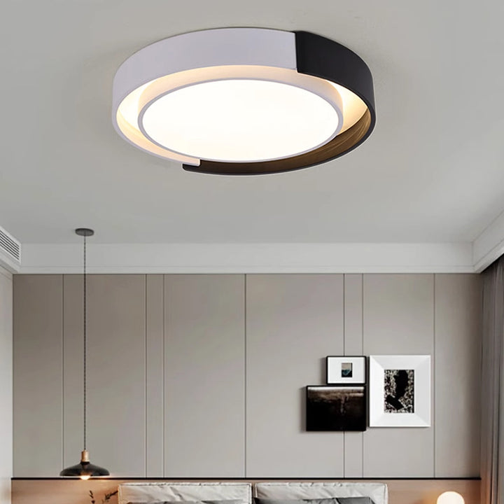Lustre de plafond à montage encastré à LED en dôme rond nordique contemporain pour chambre 