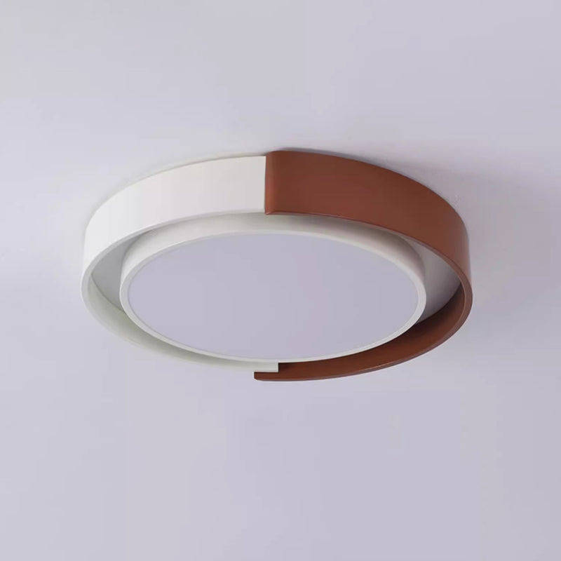 Lustre de plafond à montage encastré à LED en dôme rond nordique contemporain pour chambre 