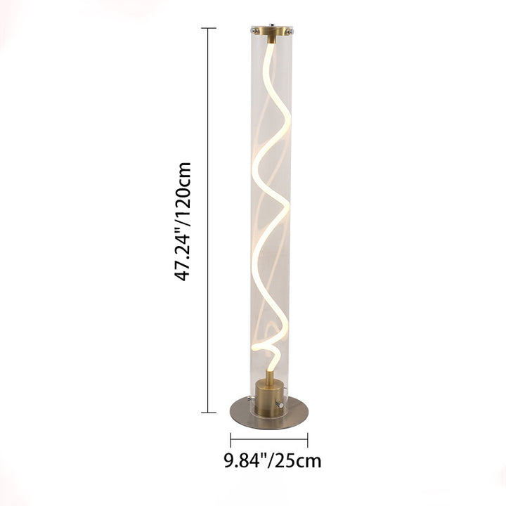 Lampe de sol LED moderne minimaliste ronde en cylindre en fer et acrylique pour salon 
